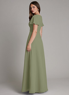 Azazie Kaya Bridesmaid Dresses Pistachio A-Line Pleated Chiffon Dress image2