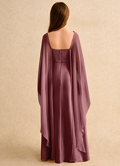 Azazie Fishie Girls Formal Abiti da Ragazza di Fiori Abito A-Line in Raso Opaco Rosa Del Deserto image2