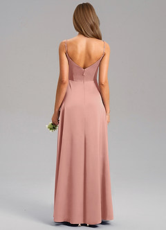Azazie Talina Bridesmaid Dresses Rosette A-Line Stretch Satin Dress image2