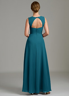 Azazie Gwendolyn Brautjungfernkleider Eine Linie Herzausschnitt Chiffon Kleid Tintenblau image4