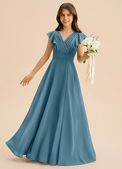 Azazie Anysa Junior Bermuda A-Line Ruched Chiffon Dress image1