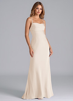 Azazie Seema Bridesmaid Dresses White Alabaster Mermaid Corset Stretch Satin Dress image1