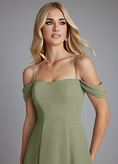 Azazie Seriana Final Sale Black A-Line Off the Shoulder Chiffon Dress image7