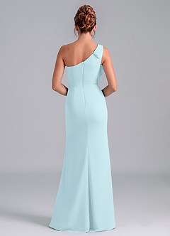 Azazie Rinna Bridesmaid Dresses Cloud Blue Mermaid One Shoulder Chiffon Dress image2