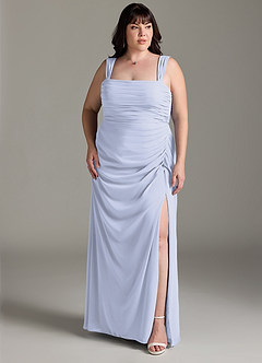 Azazie Jesaphine Abiti da Damigella Abito Tubino in Chiffon Fiocco Lavanda image8