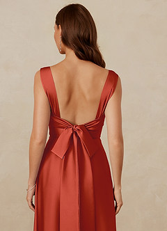 Christian Siriano Bridal for Azazie 1001 Bridesmaid Dresses Rust A-Line Sweetheart Neckline Stretch Satin Dress image9