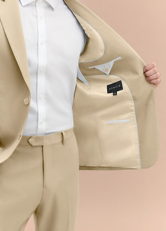 front James Champagne Structured Stretch Suit Jacket