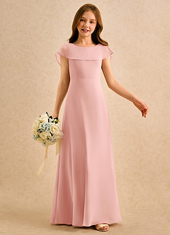 Azazie Kittie Girls Formal Flower Girl Klänningar Klä A-Line i Chiffong image6