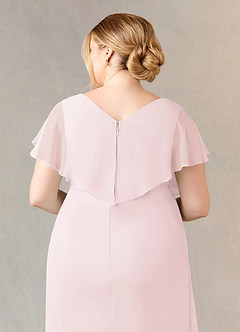 Azazie Julia Mother of the Bride Dresses Blushing Pink Sheath V-Neck Pleated Chiffon Dress image14