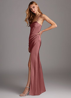 Azazie Brookelle Bridesmaid Dresses Amethyst Sheath Sweetheart Corset Stretch Satin Dress image5