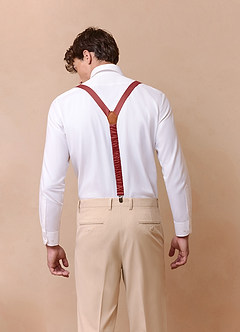 front Matching Color Matte Satin Suspenders