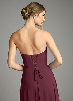 Azazie Ayla Abiti da Damigella Abito A-Line in Chiffon Scollo a Cuore Cabernet image11