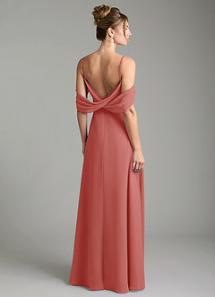 Azazie Mercedes Bridesmaid Dresses Antique Rose A-Line Off the Shoulder Chiffon Dress image2