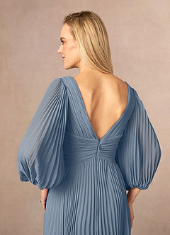 Azazie Zahara Mother of the Bride Dresses Twilight A-Line V-Neck Pleated Chiffon Dress image6