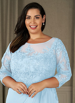 Azazie Calanthe Mother of the Bride Dresses Sky Blue A-Line Scoop Chiffon Dress image8