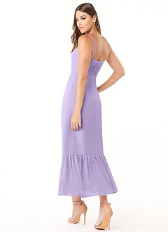 Azazie Justina Bridesmaid Dresses Lilac A-Line Sweetheart Neckline Chiffon Dress image4