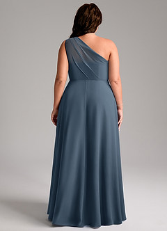Azazie Phaedra Bridesmaid Dresses Neptune A-Line One Shoulder Chiffon Dress image10