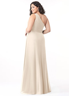 Azazie Dallas Bridesmaid Dresses White Alabaster A-Line One Shoulder Chiffon Dress image7