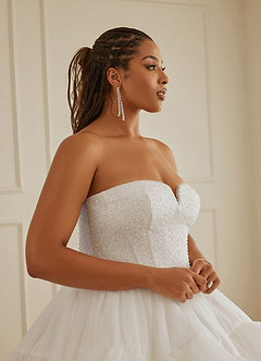 Christian Siriano Bridal for Azazie 2007 Wedding Dresses Diamond White Ball-Gown Sequins Tulle Dress image17