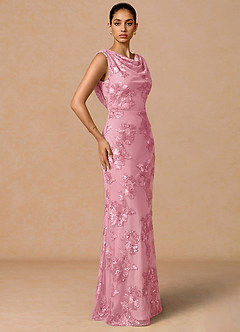 Robe Longue Rose Elowis image4