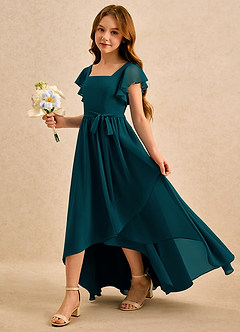 Azazie Milly Girls Formal Flower Girl Klänningar Klä A-Line i Chiffong Plisserad image6