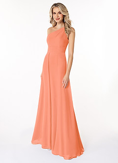 Azazie Dallas Bridesmaid Dresses Sunset A-Line One Shoulder Chiffon Dress image1