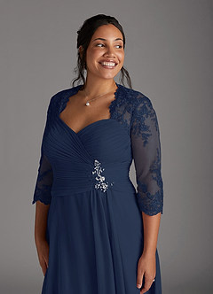 Azazie Anne Mother of the Bride Dresses Dark Navy Sheath Sweetheart Sequins Lace Dress image13