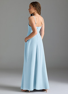 Azazie Moira Junior Agave A-Line with Pockets Chiffon Dress image2