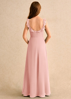 Azazie Chip Girls Formal Flower Girl Dresses Rosette A-Line Sleeveless Chiffon Dress image2