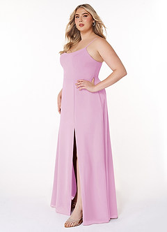 Azazie Moira Bridesmaid Dresses Candy Pink A-Line Scoop Chiffon Dress image10