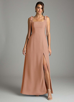 Azazie Debra Bridesmaid Dresses Champagne Rose A-Line with Pockets Chiffon Convertible Dress image7