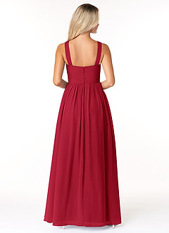 Azazie Elvira Bridesmaid Dresses Scarlet A-Line Pleated Chiffon Dress image2