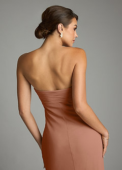 Azazie Saylor Vestidos de damas de honor Vestido de Bronceador de Gasa de Corte Sirena con Sin tirantes image10