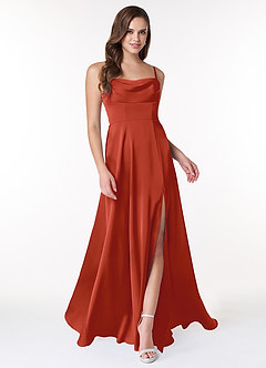 Azazie Clove Stretch Satin Dress Final Sale  image3