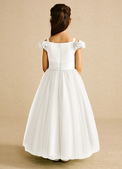 Azazie Jujube Flower Girl Dresses Ivory A-Line Beaded Tulle Dress image5