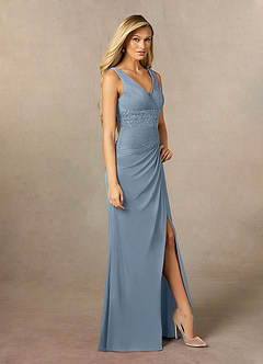 Azazie Winona Mother of the Bride Dresses Dusty Blue Mermaid Sequins Mesh Dress image7