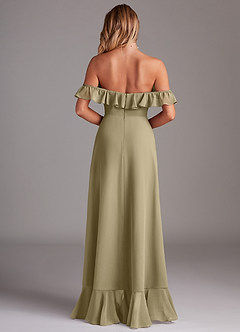 Azazie Lyra Abiti da Damigella Abito Convertibile A-Line in Chiffon Verde Muschio image7