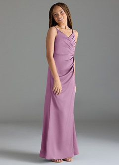 Azazie Maci Junior Klä av Sjöjungfru i Stretch Satin Plisserad image4