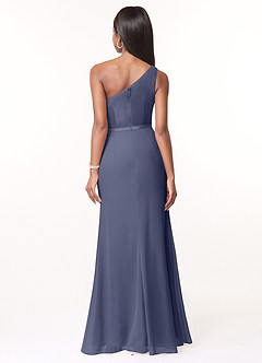 Azazie Liza Bridesmaid Dresses Stormy Mermaid One Shoulder Chiffon Dress image2