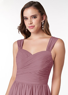Azazie Zapheira Bridesmaid Dresses Vintage Mauve A-Line Ruched Chiffon Dress image5