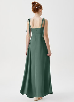 Azazie Rosey Junior Eucalyptus A-Line Sweetheart Neckline Stretch Satin Dress image2