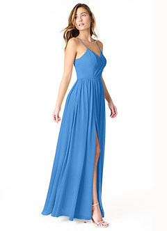 Azazie Cora Bridesmaid Dresses A-Line Pleated Chiffon Floor-Length Dress image6