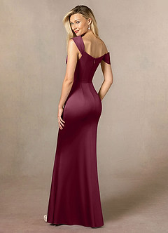 Azazie Laramie vestidos de madre de la novia Vestido de Mora de Satén Elástico de Sirena con Plisado image3