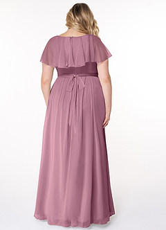 Azazie Jael Bridesmaid Dresses Vintage Mauve A-Line V-Neck Mesh Dress image8