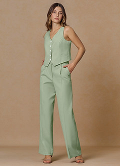 front Rowan Verde Salvia Completo 2 pezzi con trama raffinata