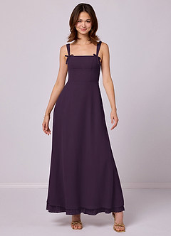 Barbie ♥ Azazie Bridesmaid Dresses Plum A-Line Pleated Chiffon Dress image3
