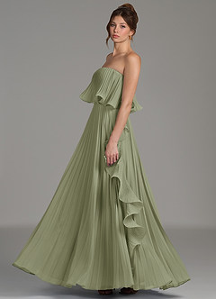 Azazie Alexia Bridesmaid Dresses Pistachio A-Line Ruched Chiffon Dress image5