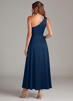 Azazie Brooke Suknie dla druhen Linia A Jedno ramię Satyna elastyczna Długość kostki Sukienka image7