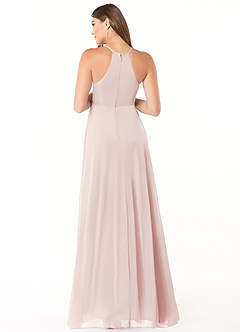 Azazie Annabelle Maternity Bridesmaid Dresses A-Line V-Neck Pleated Mesh Floor-Length Dress image2