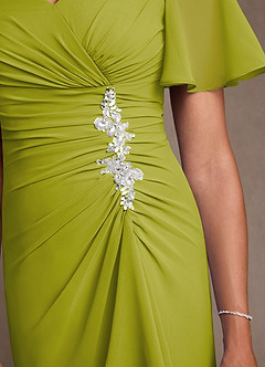 Azazie Suffolk Abiti per la Madre della Sposa Abito A-Line in Chiffon Plissettato Citronella image5